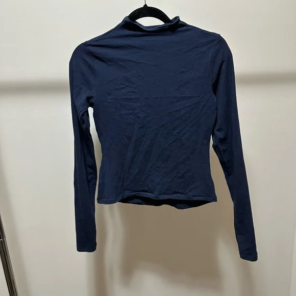 Skims Cotton Jersey Mock Neck Long Sleeve Top - Picture 5 of 6